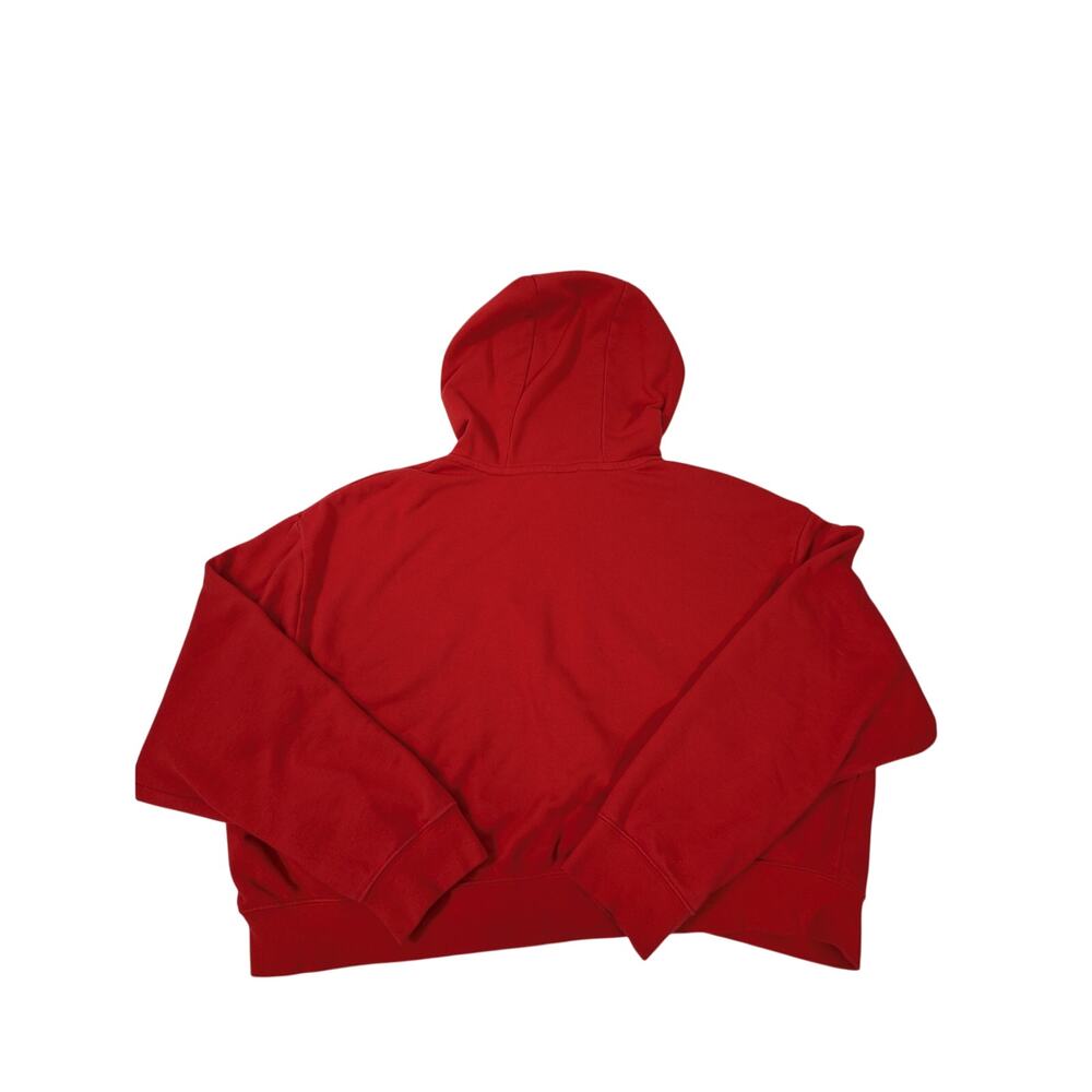 Women's  Nike Fleece Logo Hoodie in University Red Cropped Look Size Large - Picture 7 of 8